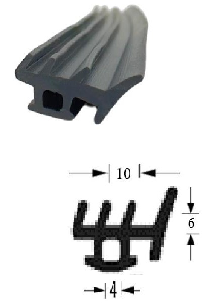 Alüminyum Cam Çıta Contası Orta Kayıt Contası 10 Metre Siyah