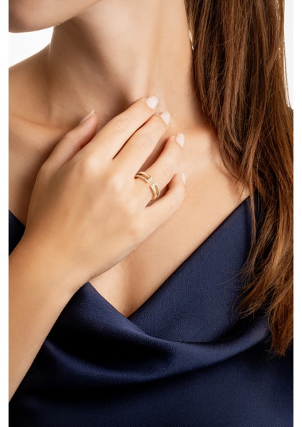 Minimal Tasarım 18 Ayar Sarı Altın Kaplama Gümüş Yüzük fiyatları