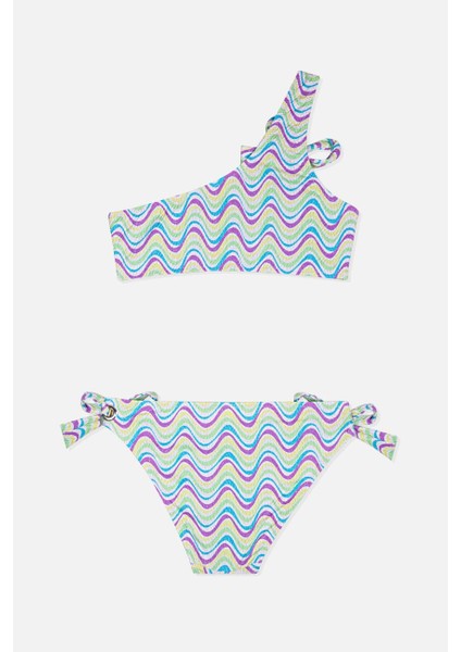 4902 Mor Tek Omuz Kız Çocuk Bikini Takımı fiyatları