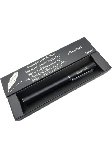 ® C573 Mat Siyah Roller Kalem | Isme Özel Kalem | Hediyelik Kalem