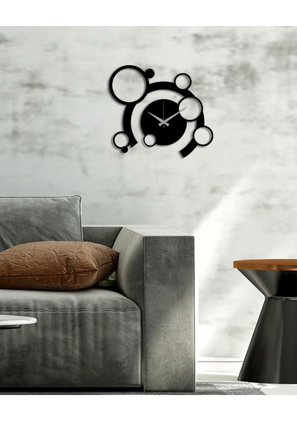 Modern Art Metal Duvar Saati -Ev Dekorasyon - 45 X 40 - Cm - Siyah - Clock-182 modelleri