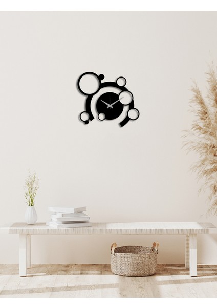 Modern Art Metal Duvar Saati -Ev Dekorasyon - 45 X 40 - Cm - Siyah - Clock-182 fırsatları