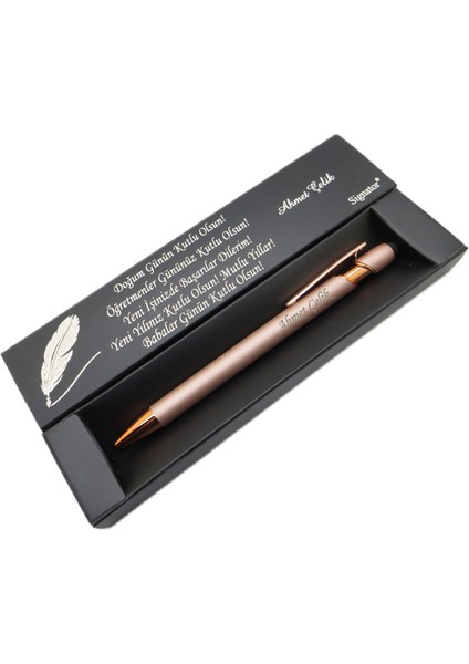 ® C418 Mat Saten Rose Gold Tükenmez Kalem | Isme Özel Kalem | Hediyelik Kalem