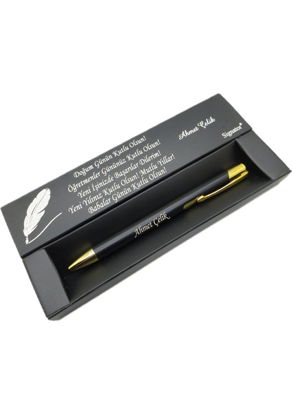 ® C436 Mat Siyah Tükenmez Kalem | Isme Özel Kalem | Hediyelik Kalem