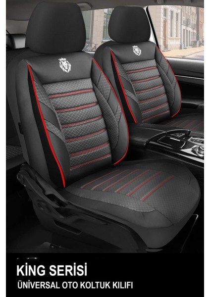 Fiat Tipo (356) Wagon 1.3 Multijet (95 Hp) 2019 Uyumlu Jakar Oto Koltuk Kılıfı Tam Set Siyah-Kırmızı