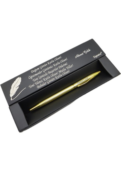 ® C525 Slim Gold Tükenmez Kalem | Isme Özel Kalem | Hediyelik Kalem