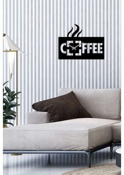 Coffee Metal Duvar Saati -Ev Dekorasyon - 50 X 24 - Cm - Siyah - Clock-109 modelleri