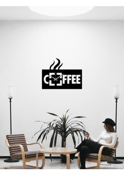 Coffee Metal Duvar Saati -Ev Dekorasyon - 50 X 24 - Cm - Siyah - Clock-109 indirimleri