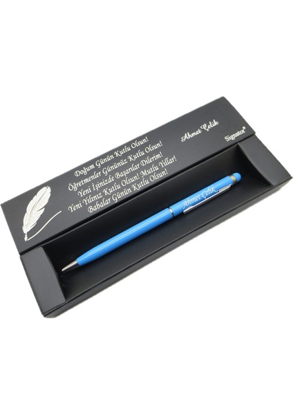 ® C504 Slim Sky Krom Tükenmez Kalem | Isme Özel Kalem | Hediyelik Kalem