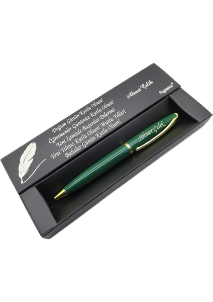 ® C400 Yeşil Gold Tükenmez Kalem | Isme Özel Kalem | Hediyelik Kalem