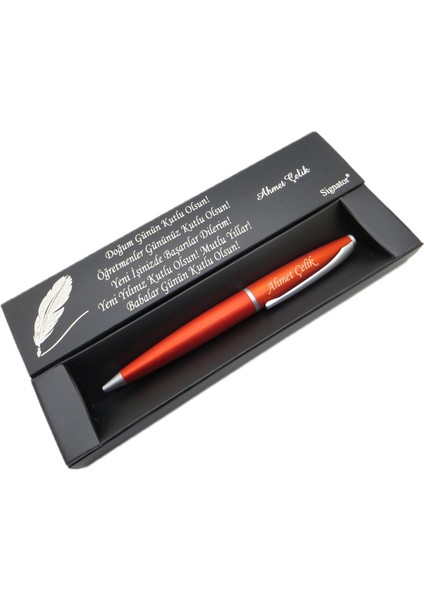 ® C410 Mat Mercan Krom Tükenmez Kalem | Isme Özel Kalem | Hediyelik Kalem