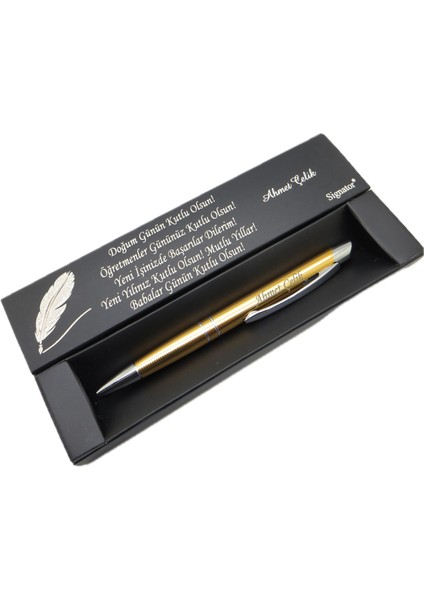 ® C456 Açık Bronz Krom Tükenmez Kalem | Isme Özel Kalem | Hediyelik Kalem