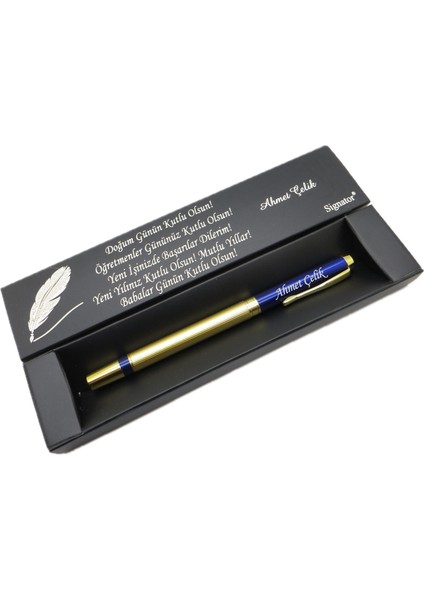 ® C585 Lacivert Gold Roller Kalem | Isme Özel Kalem | Hediyelik Kalem