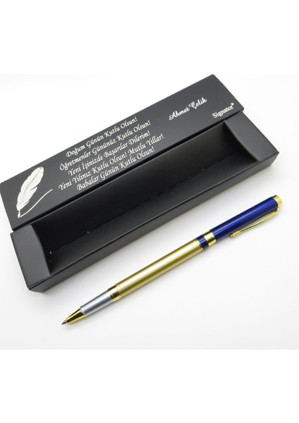 ® C585 Lacivert Gold Roller Kalem | Isme Özel Kalem | Hediyelik Kalem fiyatları