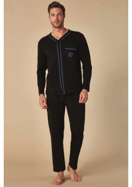 Erkek Boydan Düğmeli Battal Pijama Takım 5132