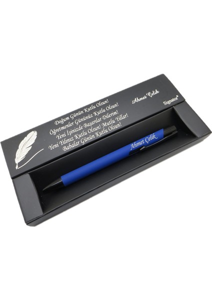 ® C473 Mavi Siyah Tükenmez Kalem | Isme Özel Kalem | Hediyelik Kalem