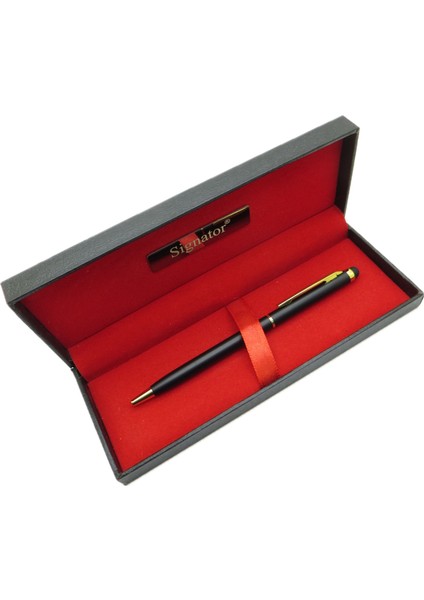 ® T599 Slim Siyah Gold Tükenmez Kalem | Isme Özel Kalem | Hediyelik Kalem