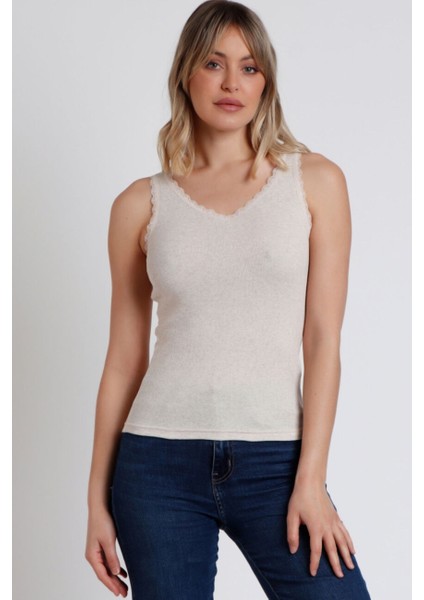 43561 Ribana Bej Atlet T-Shirt