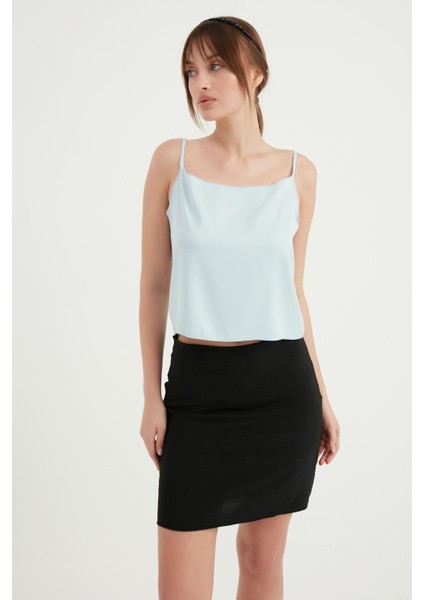 Ince Askılı Saten Bluz Bebe Mavi 2069 modelleri