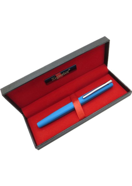 ® T520 Mat Mavi Krom Roller Kalem | Isme Özel Kalem | Hediyelik Kalem