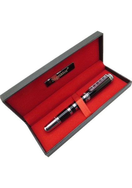 ® T443 Parlak Siyah Krom Roller Kalem | Isme Özel Kalem | Hediyelik Kalem