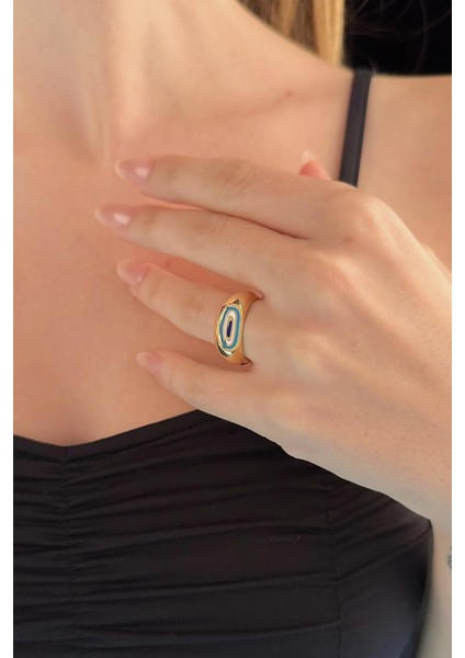 14 Ayar Altın Nazarlık Yüzük