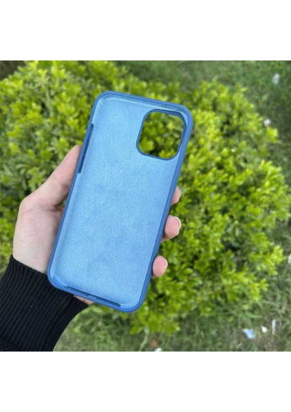 Apple iPhone 12 Pro Max Kılıf Lansman Premium Silinebilir Mavi Silikon