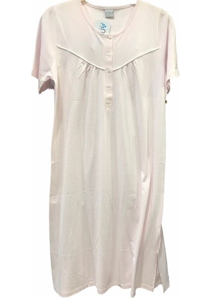 -22530-BAYAN Kısa Kollu Robalı Patlı Gecelik