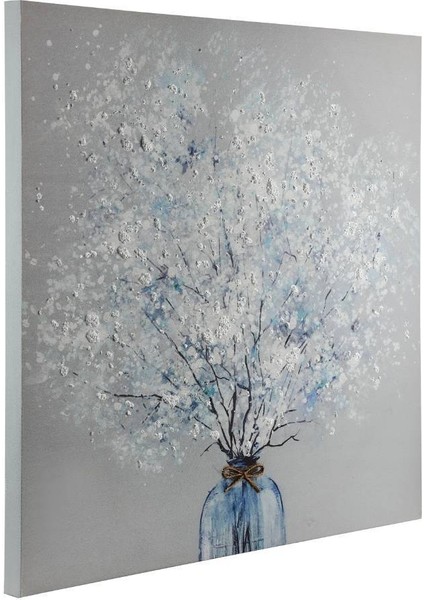 423049 "Alamınos" Beyaz Mavi Ahşap 80x80cm Dekoratif Resim fiyatları