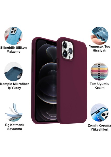 Apple iPhone 12 Pro Max Kılıf Lansman Premium Silinebilir Silikon