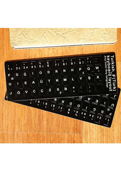 Türkçe F Klavye Etiketi - Notebook ve Pc Klavyeleri Için Dayanıklı Mat Pvc Etiketler