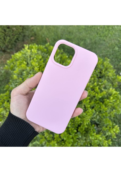 Apple iPhone 12 Pro Max Kılıf Lansman Premium Silinebilir Pembe Silikon