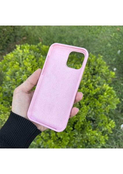 Apple iPhone 12 Pro Max Kılıf Lansman Premium Silinebilir Pembe Silikon