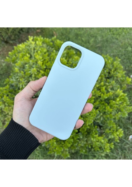 Apple iPhone 12 Pro Max Kılıf Lansman Premium Silinebilir Açık Mavi Silikon fırsatları