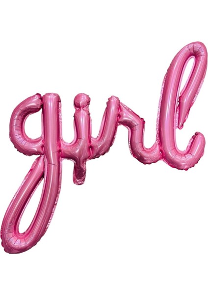 Girl ( Kız ) El Yazılı Folyo Balon & 78*44 cm & Cinsiyet Partisi Baby Shower Doğum Odası Balonu