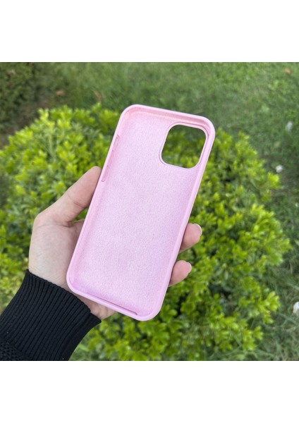 Apple iPhone 13 Pro Max Kılıf Lansman Premium Silinebilir Pembe Silikon