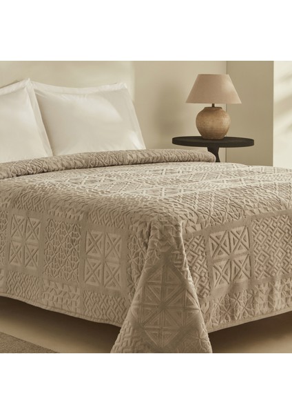 rita çift kişilik emboss battaniye açık gri modelleri