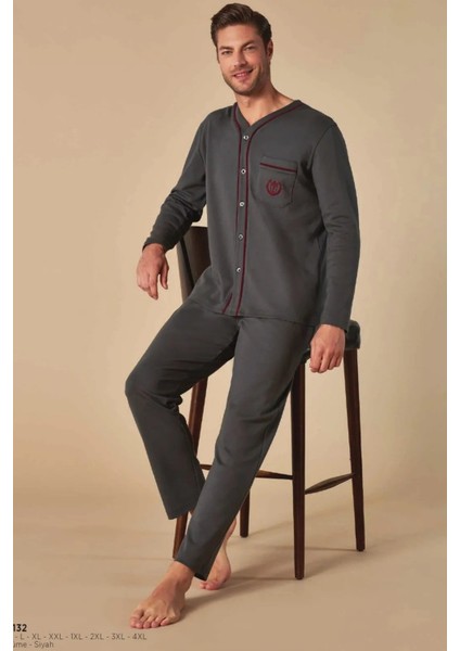 Erkek Boydan Düğmeli Pijama Takım 5132