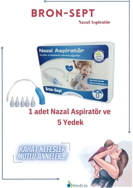 Bebek Burun Aspiratörü 1 Adet Nazal Aspiratör ve 5 Adet Yedek