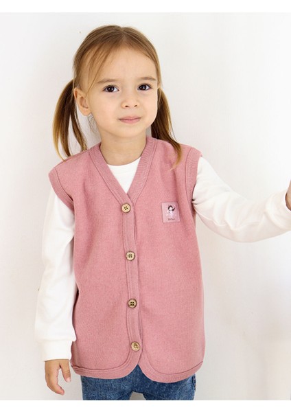 1-6 Yaş V Yaka Kız Bebek Yelek