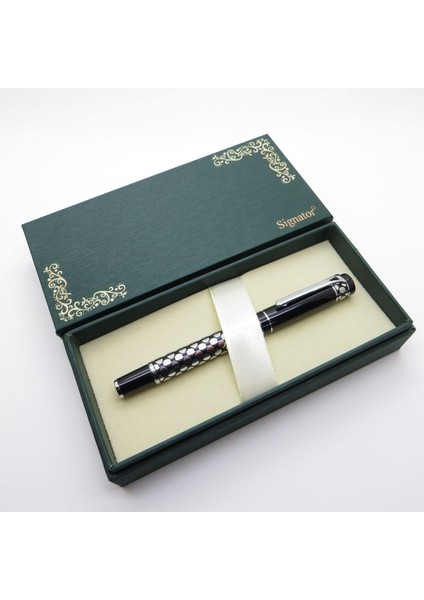® S221 Parlak Piton Kabartmalı Dolma Kalem Seti | Isme Özel Kalem | Hediyelik Kalem
