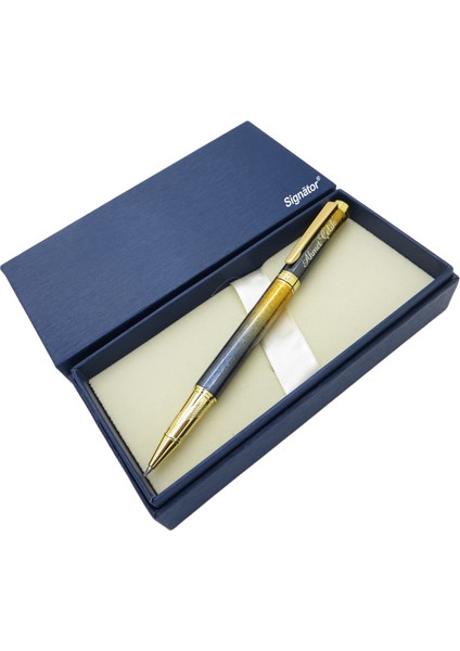 ® ST167 Electra Pearl Blue Gold Metal Roller Kalem | Isme Özel Kalem fiyatları