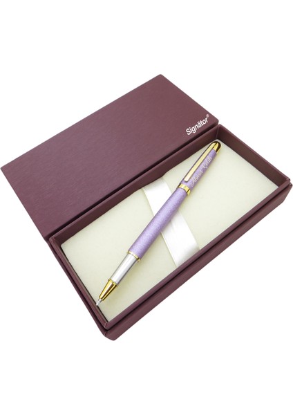 ® ST194 Slim Lila Bazalt Metal Roller Kalem | Isme Özel Kalem
