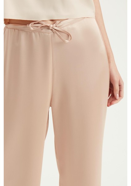 Beli Lastikli Saten Pantolon Bej 3029 modelleri