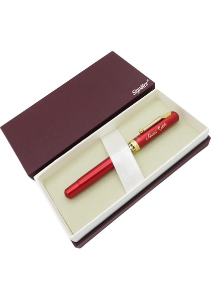 ® ST179 Kırmızı Gold Metal Roller Kalem | Isme Özel Kalem