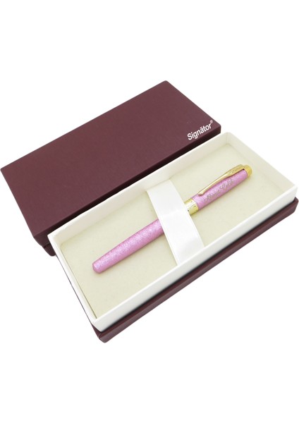 ® ST187 Slim Bazalt Pink Gold Metal Roller Kalem | Isme Özel Kalem