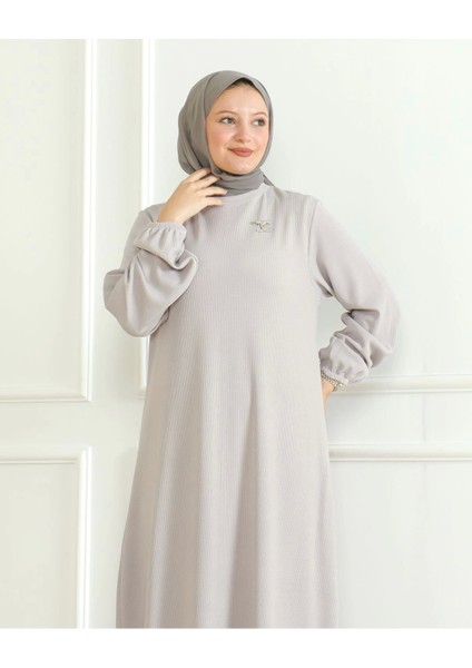 Broş Detaylı Burgu Elbise Indigo fiyatları