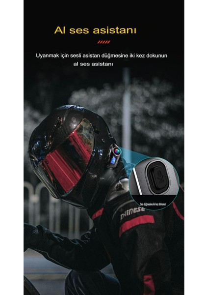2 Intercom Bağlantılı Radyolu LCD Ekranlı Işıklı Su Geçirmez Motorcu Kask Kulaklık Müzik Çalar