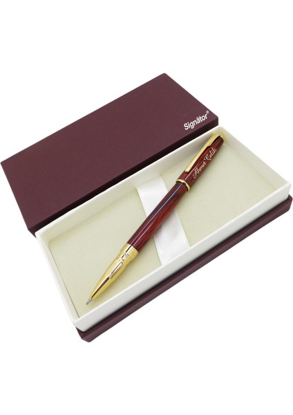 ® ST163 Sedefli Slim Bordo Gold Metal Roller Kalem | Isme Özel Kalem fiyatları