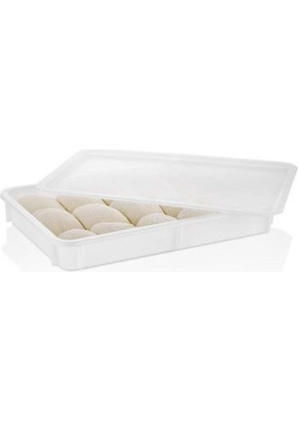 Polietilen Pizza Hamur Teknesi, 400X600X75 mm ( Kapak Dahildir.)